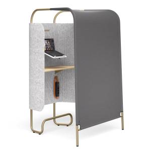 abgeschirmte Arbeitsplätze akustik Privatspäre Privater Raum grau Steelcase Flex Kiosk