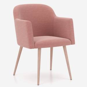 Clubsessel rosa Loungesessel Holz Sessel Louunge Loungemöbel Nowy Styl Athena