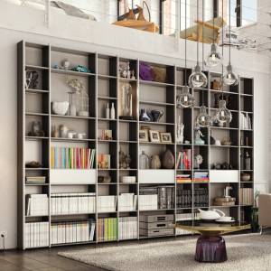 Bibliotheksregal schwarz Bücherschrank groß Regalschrank, Radar - adeco, RADAR R13