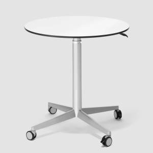 höhenverstellbarer Rolltisch weiss Rolltische Cafeteria Tische rund Bene, Cart Table