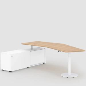 höhenverstellbarer Schreibtisch modern Büromöbel Schreibtische Holz höhenverstellbar Bürotisch Bene Consult Pure Lift