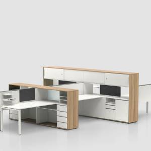 Bürotisch Raumteiler Schrank Regalschrank mit Türen Schreibtische Büro Büroregal Arbeitsplatz, Bene, CUBE_S