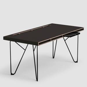 Schreibtisch Home Office Tisch schwarz Bürotisch Stahl Bene Studio Swing Home