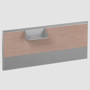 Schreibtisch Sichtschutz braun Schreibtischaufsatz akustik Bene T-Panel Multi