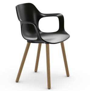 Besucherstuhl Holz Besucherstühle schwarz Konferenzstuhl mit Armlehnen vitra HAL RE Armchair Wood