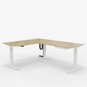 ZEMP OPUS E33-EA90 – elektrisch verstellbarer Winkelschreibtisch mit stabilem Anbau für ergonomisches Arbeiten im Büro