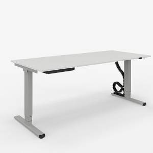 elektrisch Höhenverstellbarer Schreibtisch OPTIMO E23/E24 von ZEMP mit modernem, minimalistischem Design und Kabelmanagement-Lösung