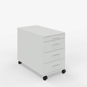 Mobiler Unterstellkorpus OPTIMO von ZEMP mit vier Schubladen und Rollen – ideal zur flexiblen Büroorganisation
