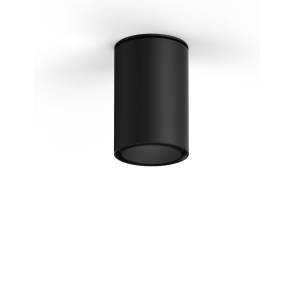 XAL SASSO 60 round Deckenanbau-Downlight, schwarz, hohes Zylindergehäuse, Ø 75 mm
