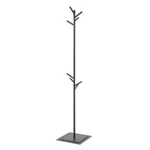Taschenbaum® 2 in 1 Garderobe von Styro in Schwarz, freistehende Taschengarderobe aus pulverbeschichtetem Metall mit stabiler Bodenplatte