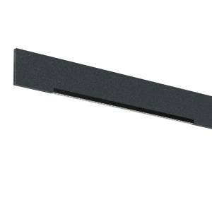 Dunkelgraue Baffle-Leuchte Sivera 25 acoustic von XAL mit integriertem linearem Lichteinsatz