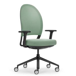 Marva Net Drehstuhl grün EcoKnit Sitzbezug und Netzrückenlehne, Arbeitsstuhl mit integrierter Synchronmechanik