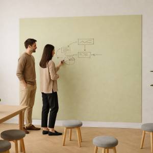 o+c system Adeco farbiges Whiteboard in Grün für kreative Zusammenarbeit im Büro