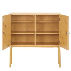 Schrank Artek Cabinet 250 Celebration aus Birkenholz mit illustrativ gestaltetem Innenraum für besondere Anlässe