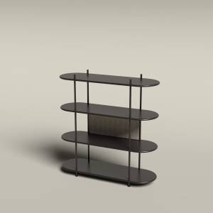 Modulares Regal- und Abschirmmöbel Wing Compact von Götessons mit offenen Ablageflächen und integriertem Akustikpaneel für Bürobereiche