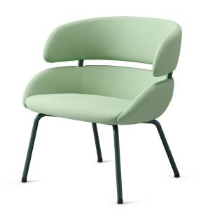 Loungesessel Skandiform Fendo Lounge mit gepolsterter Sitzschale und vierbeinigem Metallgestell