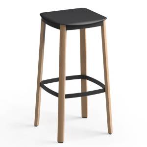 Barhocker Brunner nate mit quadratischer Sitzfläche und umlaufender Fußstütze