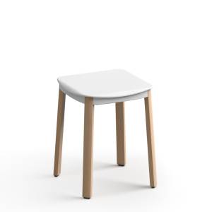 Hocker Brunner nate mit runder Sitzfläche und vierbeinigem Holzgestell