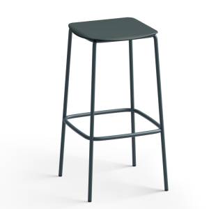 Hocker Brunner nate s mit quadratischer Sitzfläche und Stahlgestell