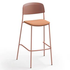 Barhocker Brunner nate s mit gepolsterter Sitzfläche und Rückenlehne auf Stahlgestell