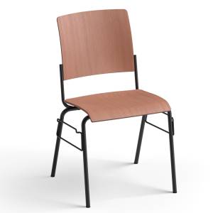 Stapelstuhl Brunner fox mit Sitz und Rücken aus Formholz auf Vierbeingestell