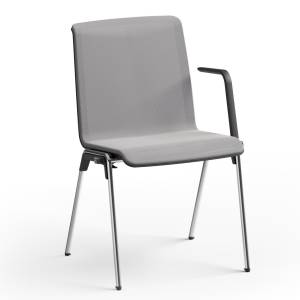 Reihenstuhl Brunner hero plus flex mit gepolstertem Sitz und Rückenlehne sowie einseitiger Armlehne auf Vierbeingestell aus Stahl