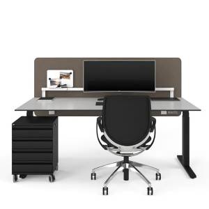 Schreibtisch Lista Office LO Extend mit feststehender Tischplatte und integriertem Stauraumcontainer