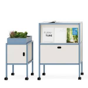 Regalsystem Lista Office LO Metrix Einzelregal als modulare Stauraumelemente auf Rollen