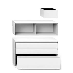 Schubladenschrank Lista Office LO One Büroschrank mit mehreren Auszügen und offenem Aufsatzelement zur Ablage