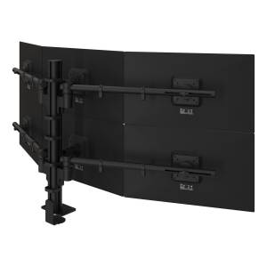 Mehrfachmonitorhalter Dataflex Viewgo modular Schreibtisch 263 mit schwarzer Monitoraufnahme für sechs Bildschirme