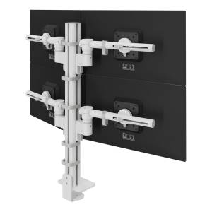 Vierfach Monitorhalter Dataflex Viewgo modular Schreibtisch 240 mit Säulenbefestigung für vier Bildschirme