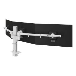 Dreifach Monitorhalter Dataflex Viewgo modular Schreibtisch 230 mit Säulenbefestigung für drei Bildschirme