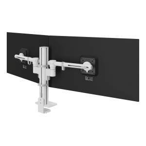 Doppelmonitorhalter Dataflex Viewgo modular Schreibtisch 220 mit Säulenbefestigung für zwei Bildschirme