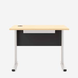 Schreibtisch Nowy Styl E10 Frontansicht mit Sichtblende und Kabeldurchlass