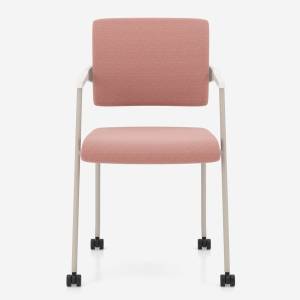 Nowy Styl 2ME Konferenzstuhl mit Rollen und Armlehnen in rosa Ausführung