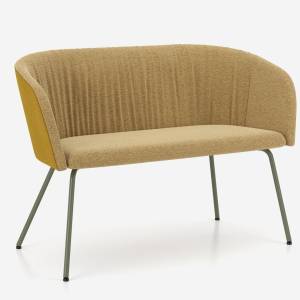 Zweisitzer Loungesofa Nowy Styl Naudu mit gepolsterter Sitzschale und durchgehender Rückenlehne