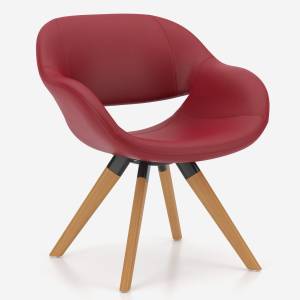 Loungesessel Kusch+Co Volpe mit gepolsterter Sitzschale und Holzgestell