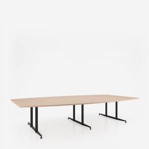 Konferenztisch Kusch+Co san_siro mit rechteckiger Tischplatte und mehrteiligem Metallgestell