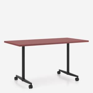 Seminartisch Kusch+Co san_siro mit rechteckiger Tischplatte und fahrbarem Metallgestell