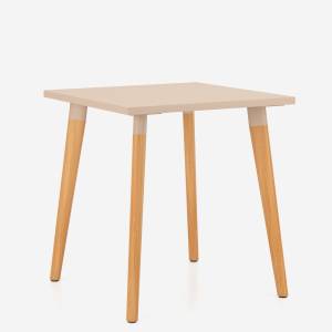 Tisch Kusch+Co san_siro mit quadratischer Tischplatte und Vierfuß-Holzgestell