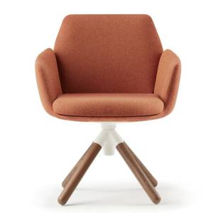 Besucherstuhl HAWORTH Poppy mit gepolsterter Sitzschale und vierstrahligem Holzgestell
