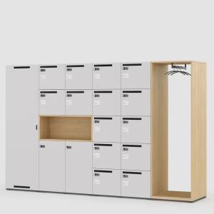 Schließfachschrank Neudoerfler Ownly Locker mit offenen Fächern und Garderobenmodul