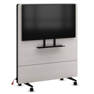Medienwand Wilkhahn Confair Next Media-Wall mit integrierter Monitorhalterung auf Rollen