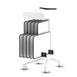 Wilkhahn Confair Next Mini-Liteboards auf mobilem Servergestell für Einzelarbeit
