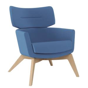 Loungesessel Connection Kala mit hoher Rückenlehne und Massivholzbeinen