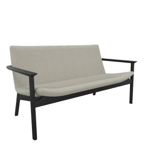 Loungesofa Connection Swoosh mit Armlehnen und schwarz gebeiztem Holzgestell