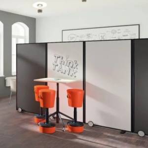 mauser Büro- und Objektmöbel conexius.w Akustik-Stellwandsystem für flexibel nutzbare Besprechungs- und Kreativbereiche