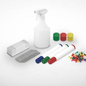 Whiteboard-Zubehörset o+c system – adeco Starter-Set mit Markern, Magneten, Reinigungsspray und Tafelwischer