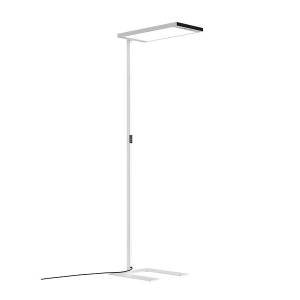 LED-Stehleuchte Waldmann LAVIGO.single G3 in weißer Ausführung mit flachem rechteckigem Leuchtenkopf