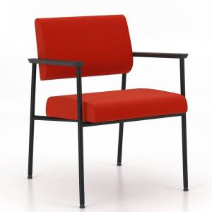 Loungesessel Nowy Styl Ozone mit gepolsterter Sitz- und Rückenfläche, Armlehnen und schlankem Metallgestell